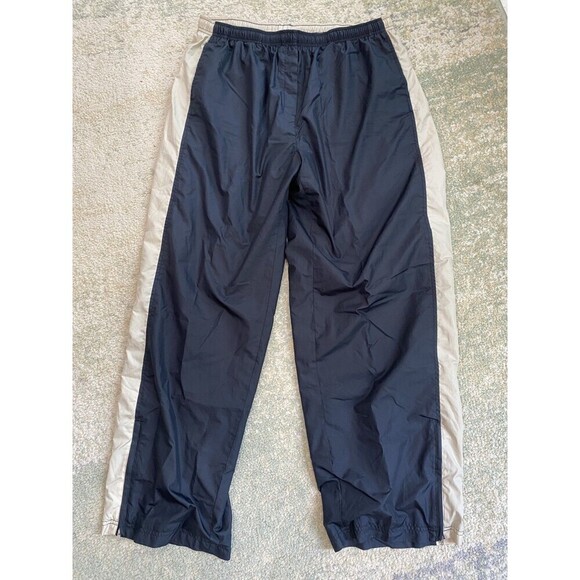 Nike Vintage 90s Lined Sz XL Windpants Track Pants Ankle Zip Black MENS Gray Tag - Picture 1 of 9